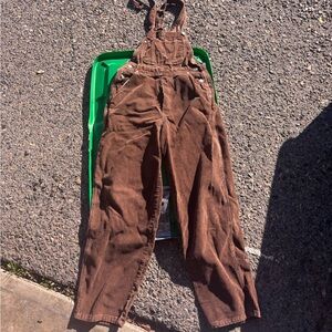 vintage brown corduroy overalls